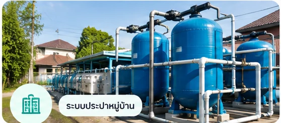 ระบบกรองน้ำประปาหมู่บ้านพร้อมถังกรองน้ำ