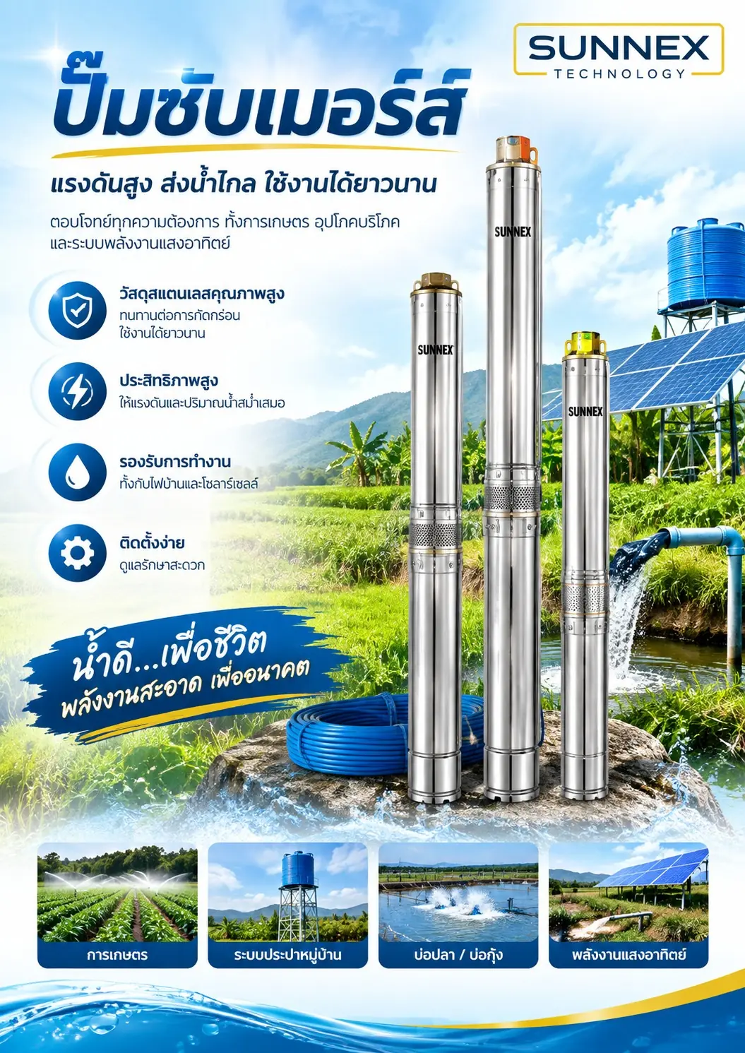 ปั๊มซับเมอร์สพร้อมตู้ควบคุม